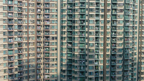 Full frame shot of residential apartment buildings in hong kong