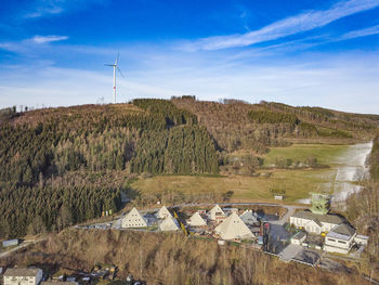 Panoramic view of field against sky