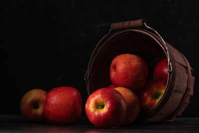 Close-up of apples in basket