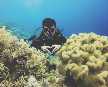 Scuba diving in sea