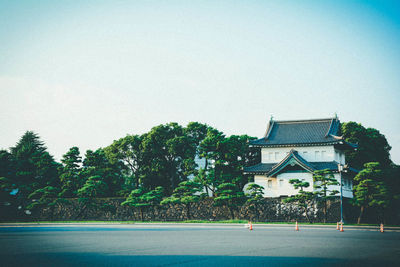 Built structure against clear blue sky