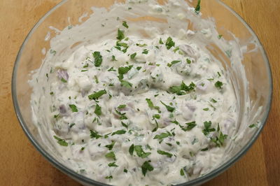 Close-up of food on table