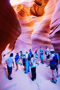 Tourists on rock formation