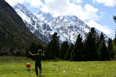 Child playing outdoors