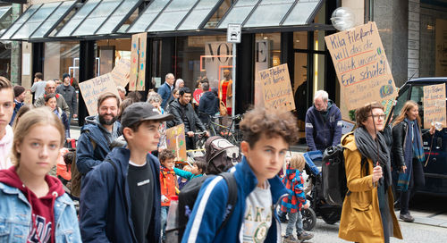 People on street in city