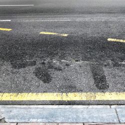 Road marking on road