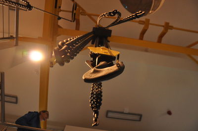 Close-up of illuminated lighting equipment at home