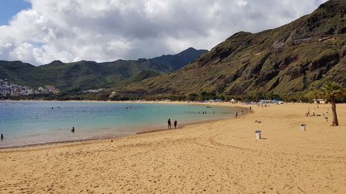 Scenic view of beach against sky