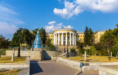 View of historical building against cloudy sky