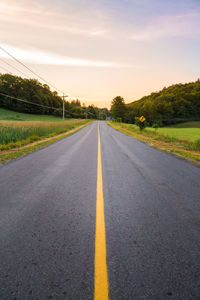 Surface level of road against sky