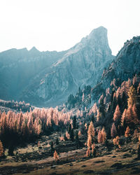 Scenic view of mountains against clear sky