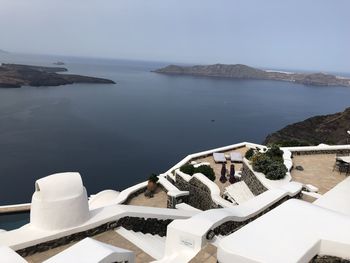 High angle view of sea against sky