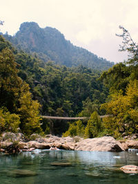 Scenic view of lake against mountain