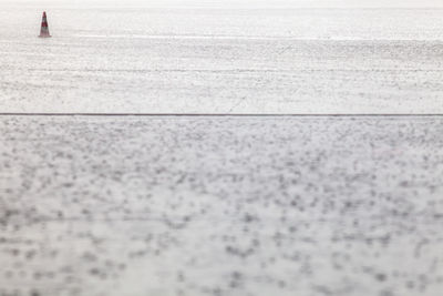 Full frame shot of wet airport runway during monsoon