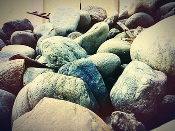 Close-up of pebbles at beach