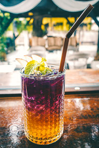 Close-up of drink on table