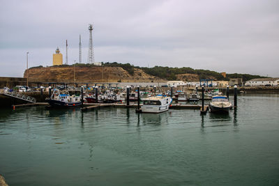 Scenic view of bay against sky