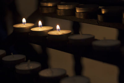 Close-up of lit candle