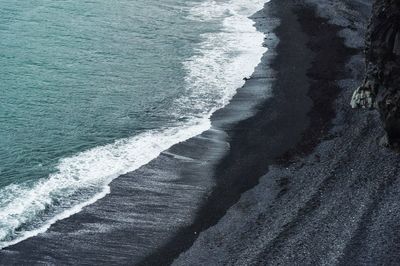 High angle view of waves in sea