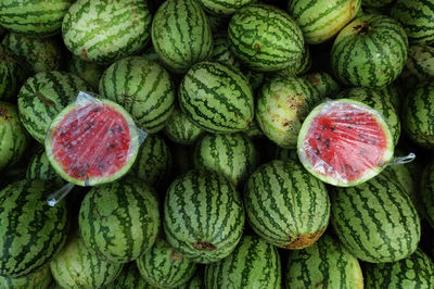 Full frame shot of fruits for sale in market