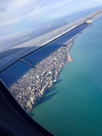 Aerial view of sea against sky