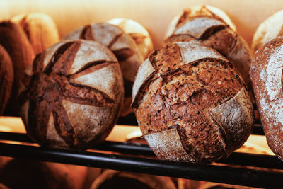 Close-up of around bread 