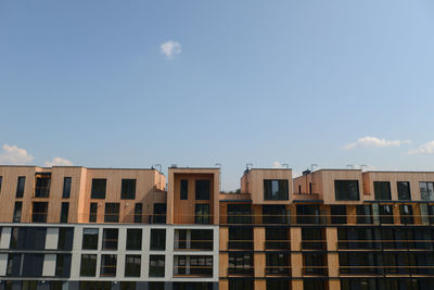 Low angle view of residential buildings against sky