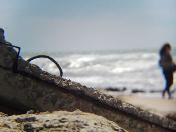 Close-up of sea against sky