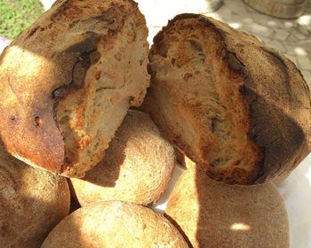 Close-up of bread on table