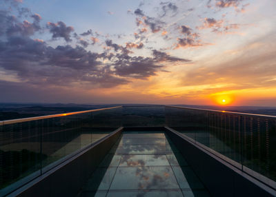 Scenic view of sunset over city