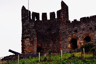 Low angle view of old ruin building