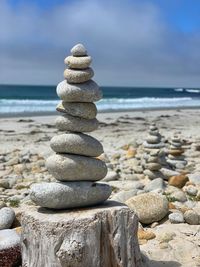 Stack of stones on beach