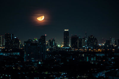 Illuminated city at night