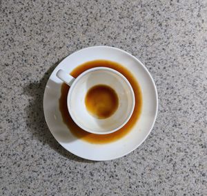 High angle view of coffee on table