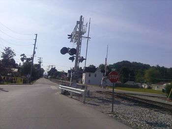 Railroad tracks against sky