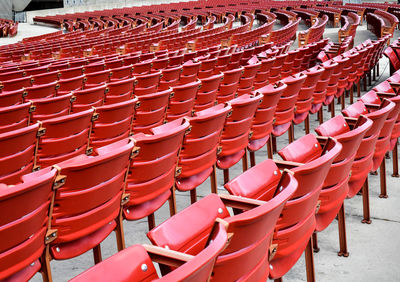 Empty chairs arranged