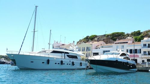 Boats in harbor