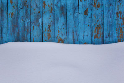 Scenic view of snow on wall