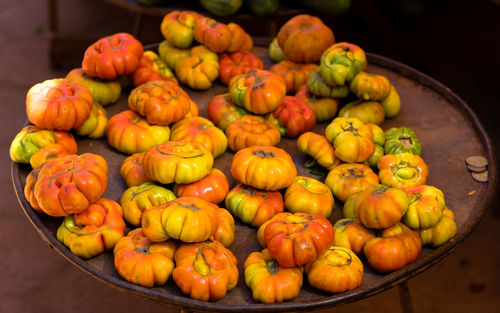 Close-up of tomatoes for sale in market