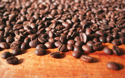 Full frame shot of roasted coffee beans