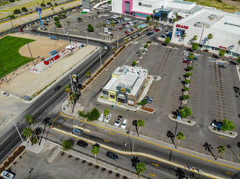 High angle view of traffic on road