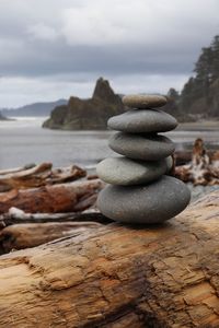 Stack of stones on beach