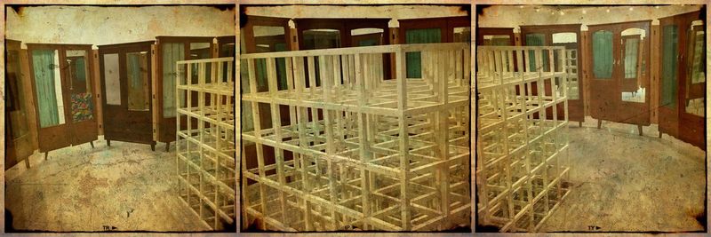 Close-up of objects on the wall