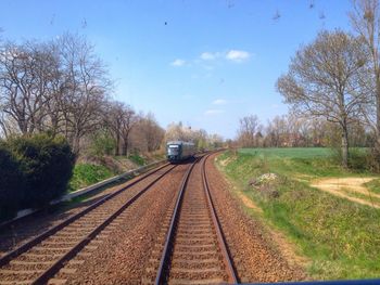 Railroad tracks on railroad track