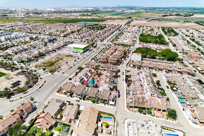 High angle view of cityscape