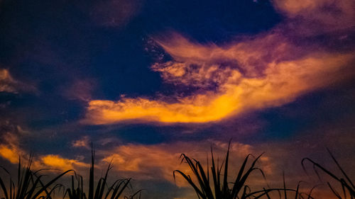 Low angle view of dramatic sky during sunset