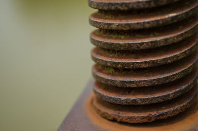 Close-up of stack of objects