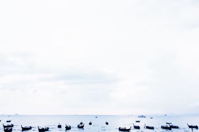 People on beach against sky