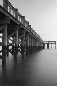 View of pier against clear sky