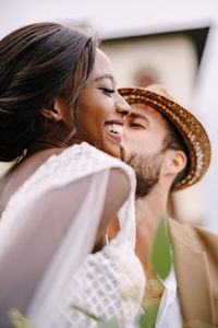 Portrait of smiling young couple